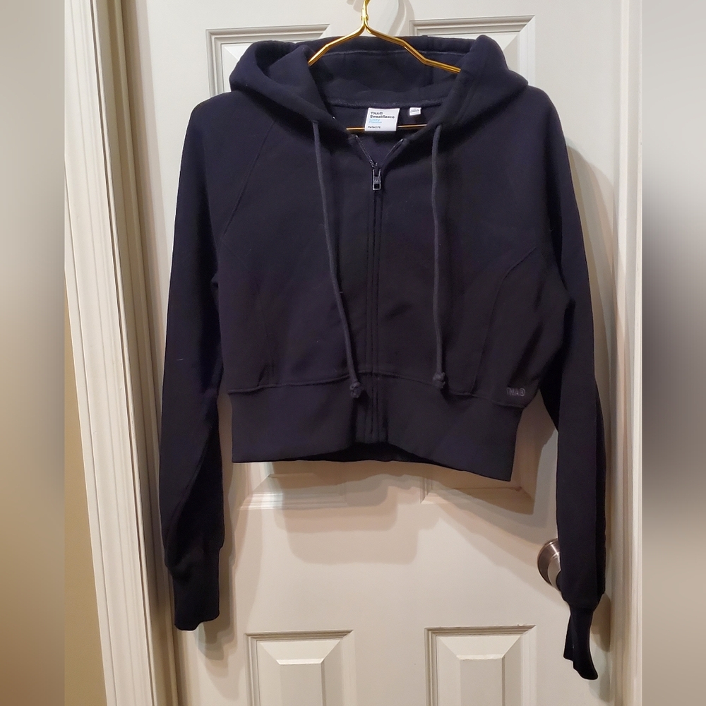 TNA Black Sweatfleece Cozy Fleece Zip Up Hoodie Size Medium